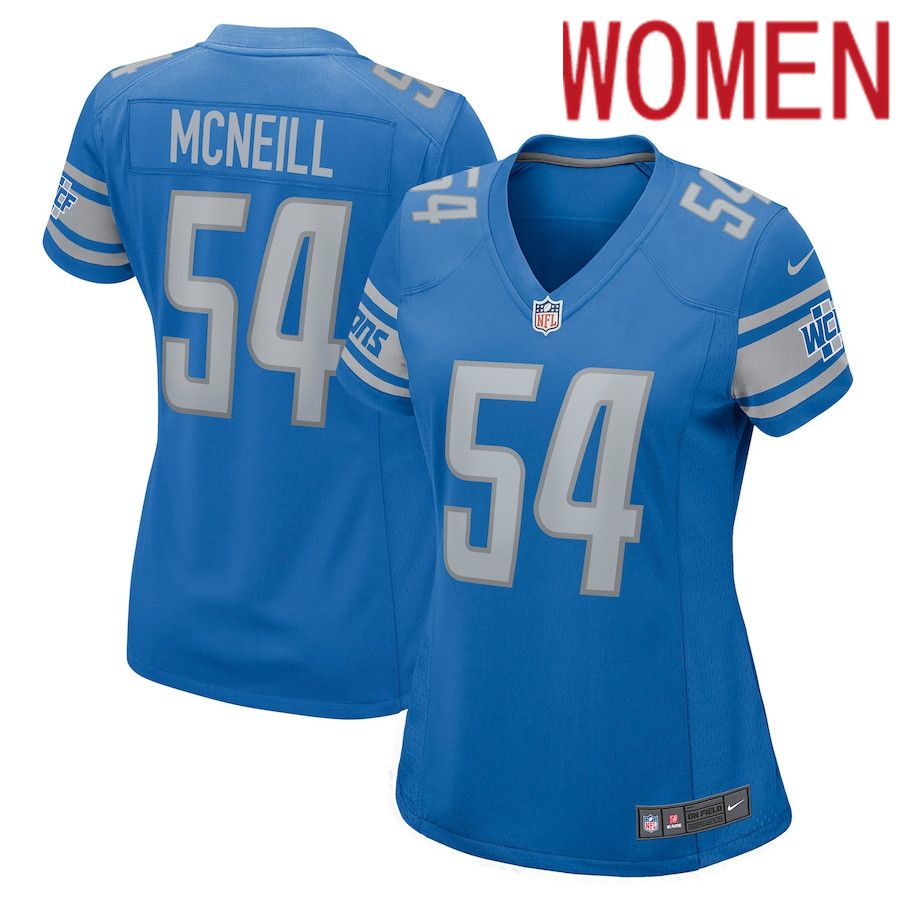 Women Detroit Lions 54 Alim McNeill Nike Blue Nike Game NFL Jersey